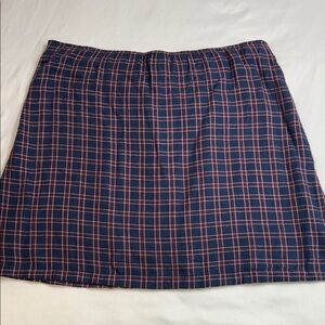 American Eagle Outfitters Blue and Red Checkered Mini Skirt
